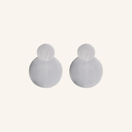 Double Coin Ohrringe Silber
