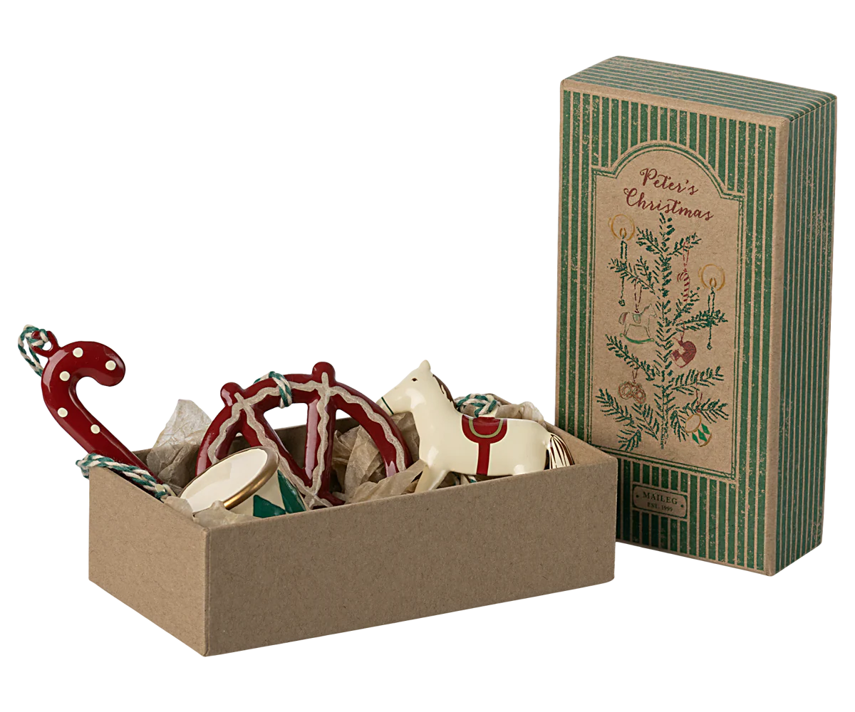 Ornament Set aus Metall, Peter‘s Christmas