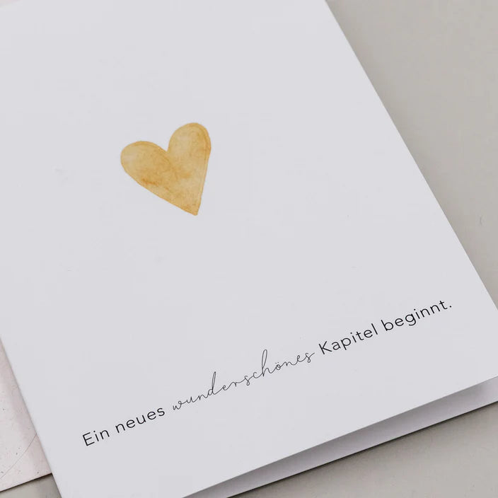 Klappkarte Herz Gold
