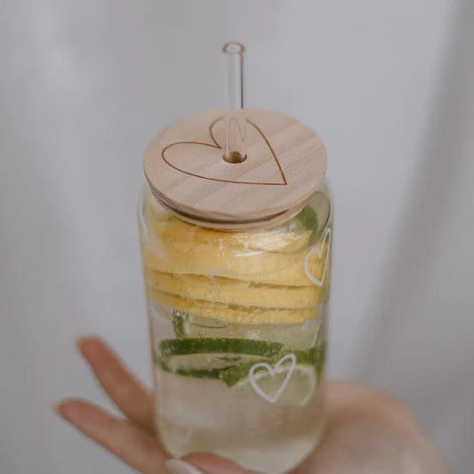 Deckel für hohes Trinkglas Herz