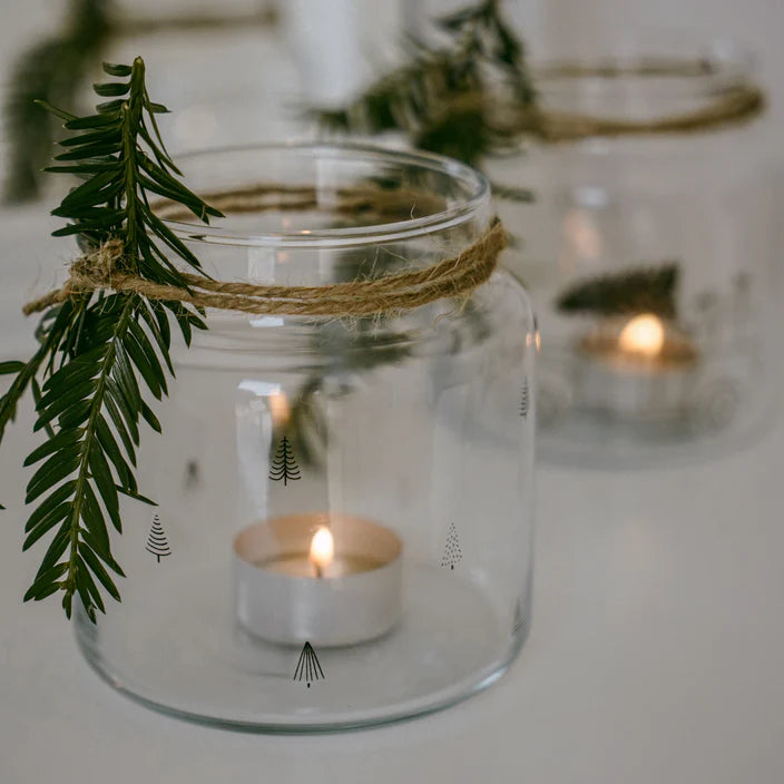 Vase mittel aus Glas Tannen