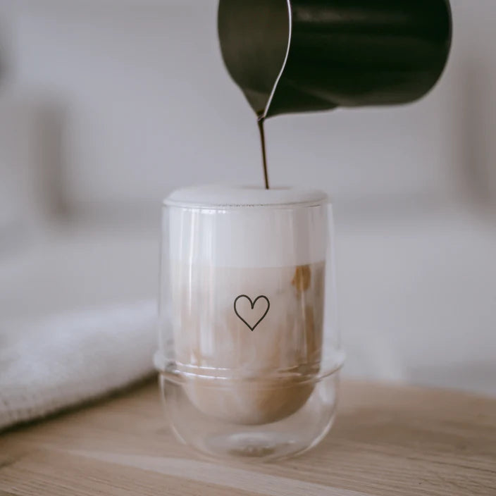 Doppelwandiges Glas Herz 300 ml