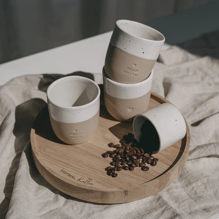 Drehteller aus Eiche Erst mal Kaffee