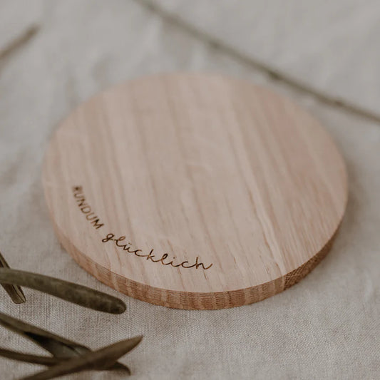 Untersetzer aus Eiche Rundum glücklich