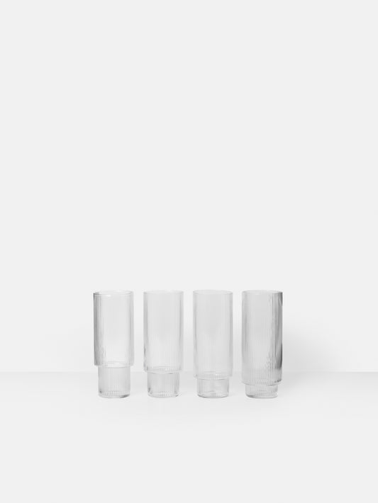 Ripple Long Drink Glasses Set of 4