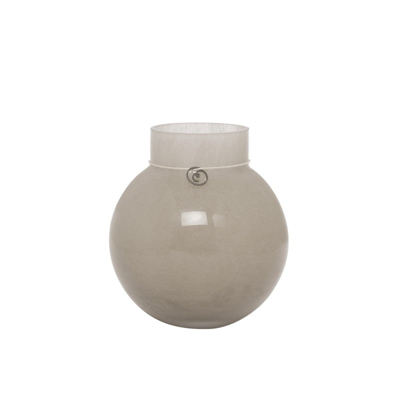 Glasvase rund beige