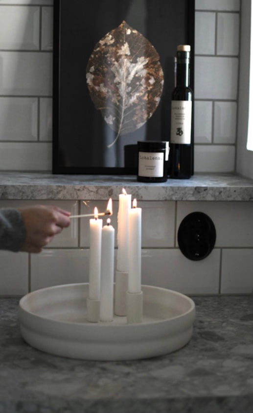 Bolmen White candlestick 30 × 30 × 9 cm