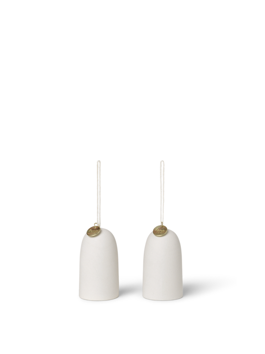Bell Ceramic Ornament 2 er Set Off White
