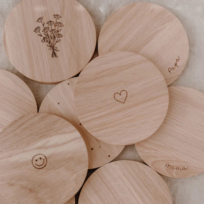 Untersetzer aus Eiche Smiley