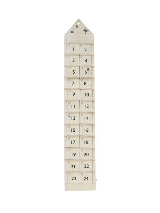 Star Christmas Calendar Narrow Sand