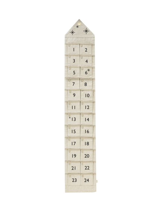 Star Christmas Calendar Narrow Sand