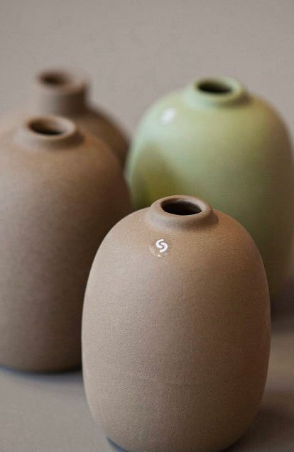 Albacken oval braun Vase