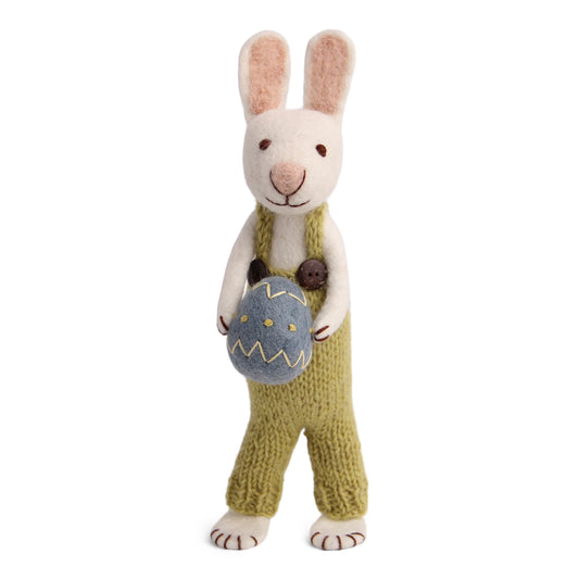 Big White Bunny with Pants and Egg 27cm