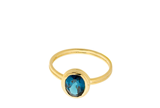 Hellir Blue ICE Ring Größe 55