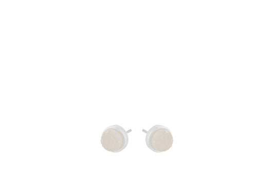 Haze Earsticks 6cm, White Druzy 925er Silber
