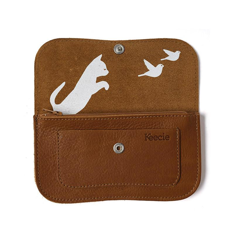 Wallet Cat Chase Medium Cognac