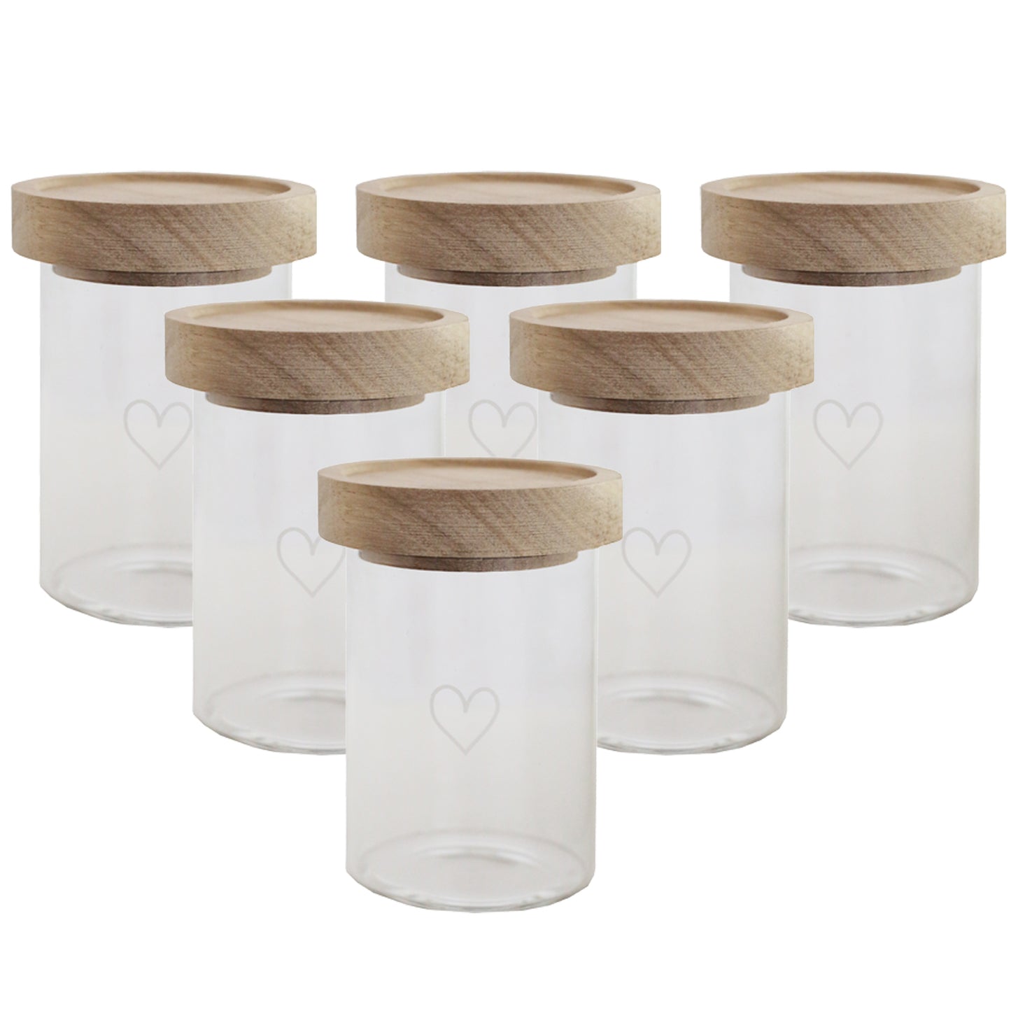 Mini Vorratsglas Herz im 6 er Set