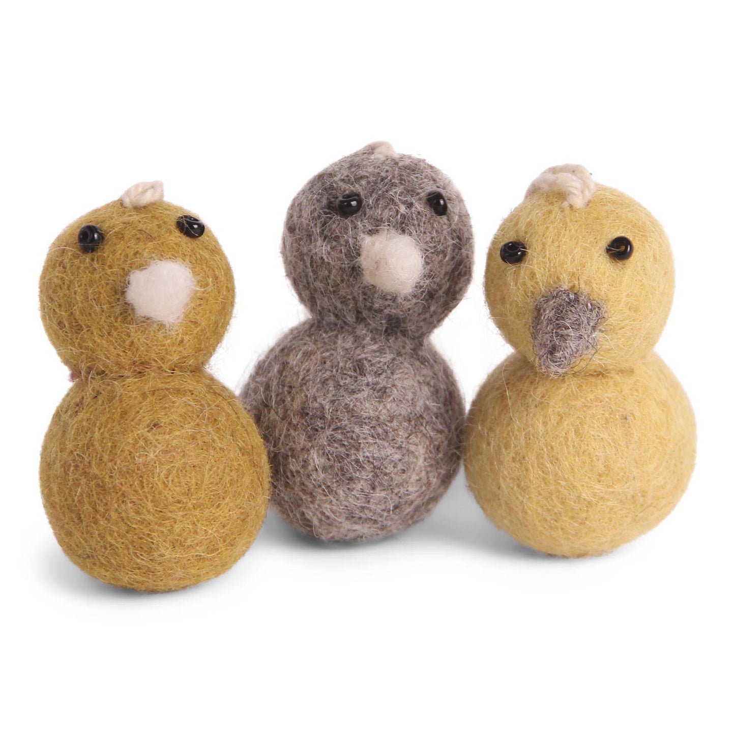 Round Mini Chickens, gelb, 3 er Set