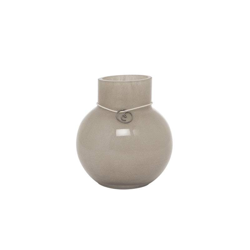 Glasvase rund beige