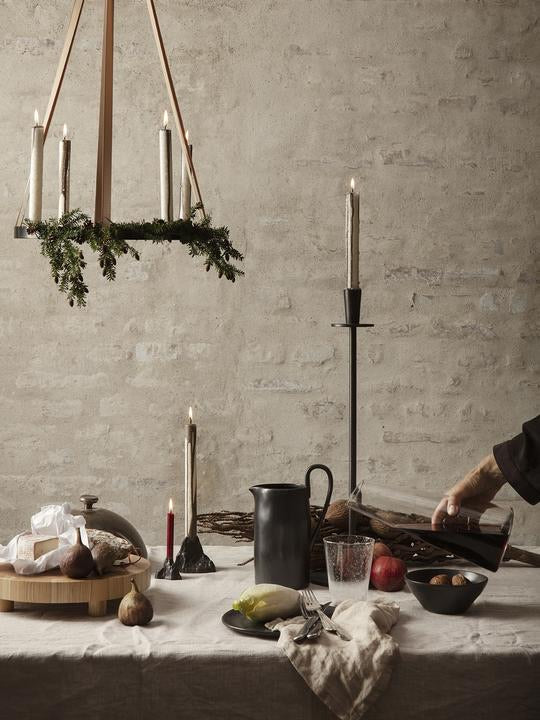 Hoy Casted Candle Holder Black
