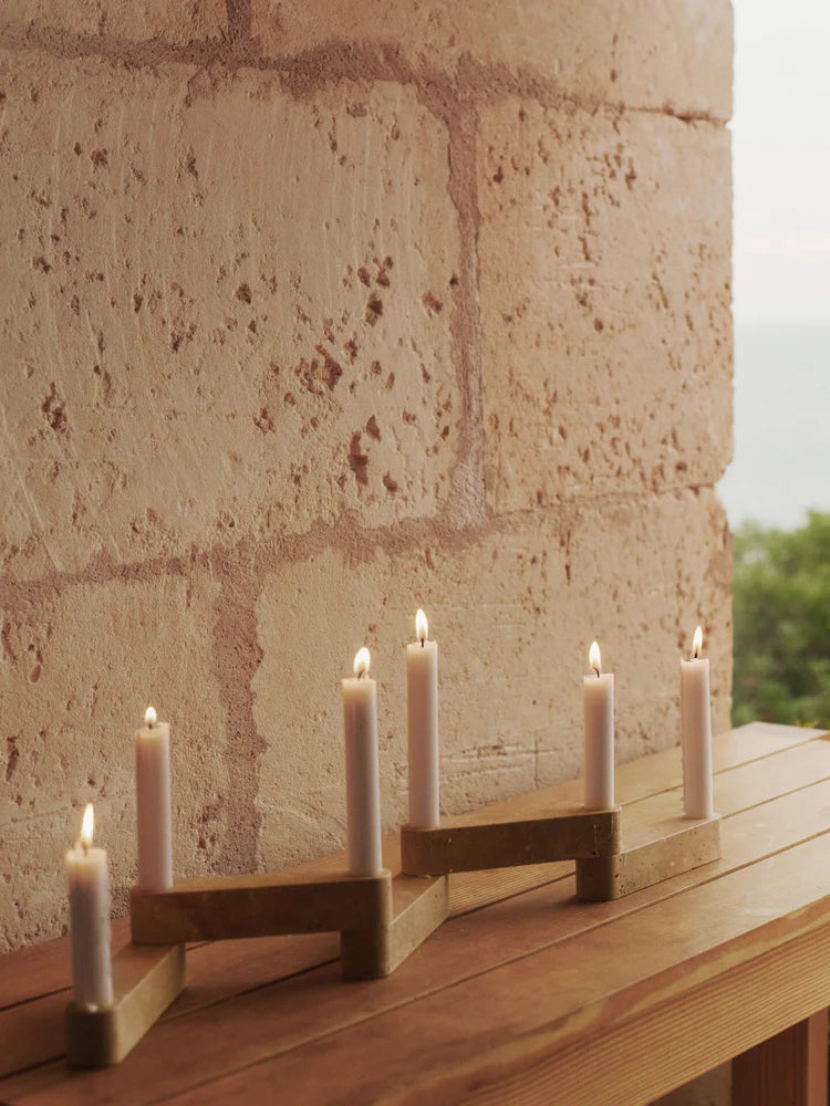 Newel Modular Candle holder Set of 6 , Travertin