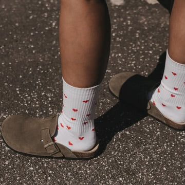 Socken weiß Herzen Größe 39-42