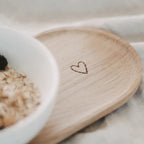Tablett aus Eiche Herz