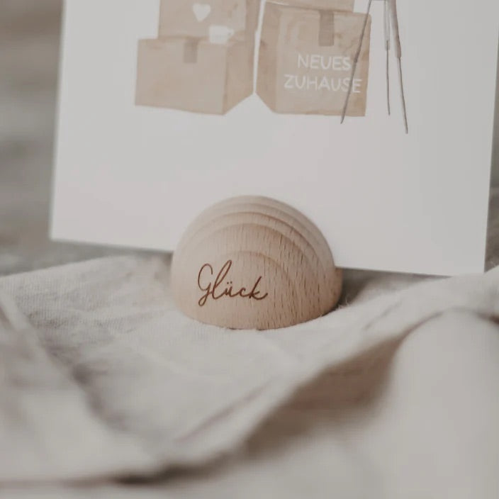 Halbrunder Kartenständer Glück