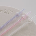 Limitierte Strohhalme Bubble heart 3er Set rosa