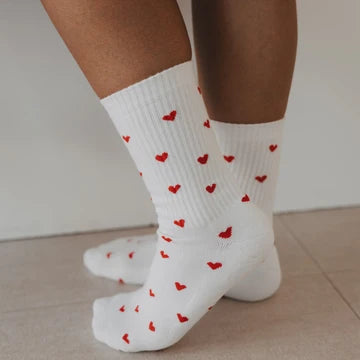 Socken weiß Herzen Größe 39-42