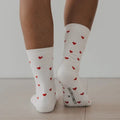 Socken weiß Herzen Größe 39-42