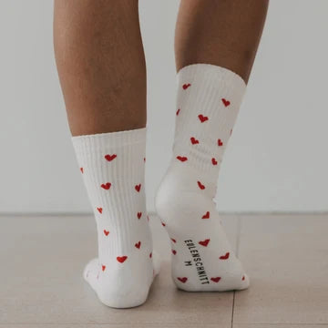 Socken weiß Herzen Größe 39-42