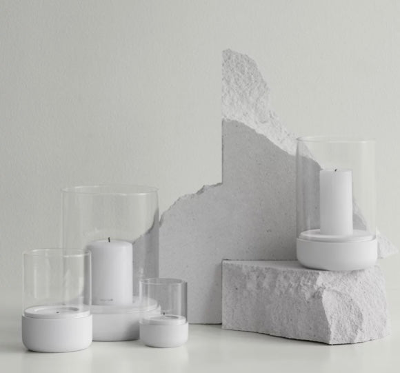 Windlicht L Calma Lily White