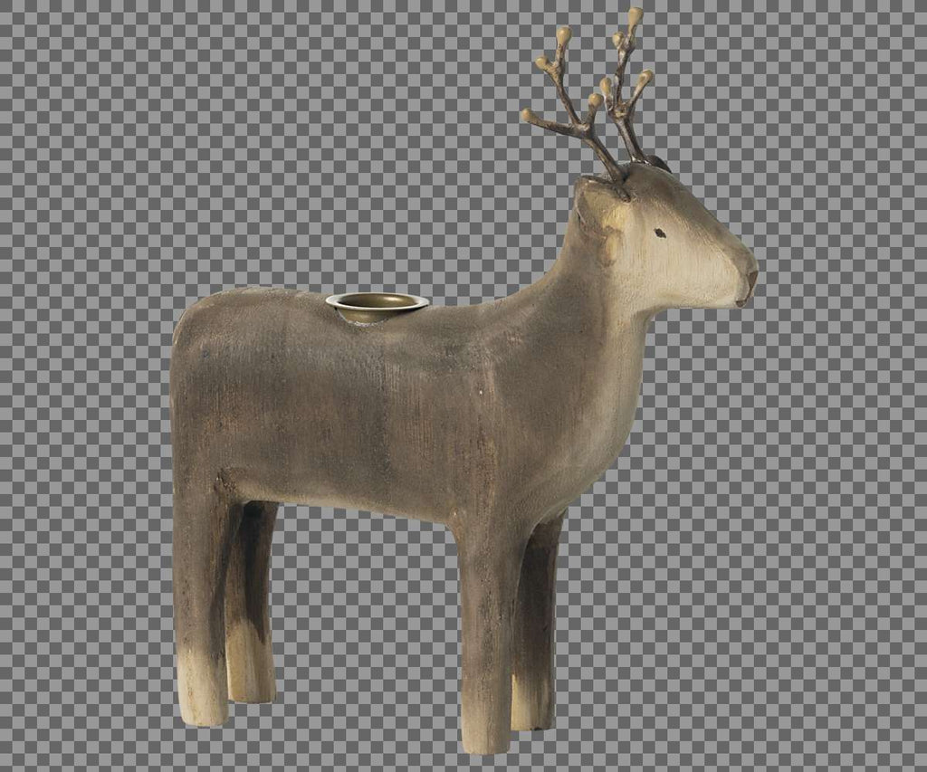 Kerzenhalter aus Holz mittleres Rentier