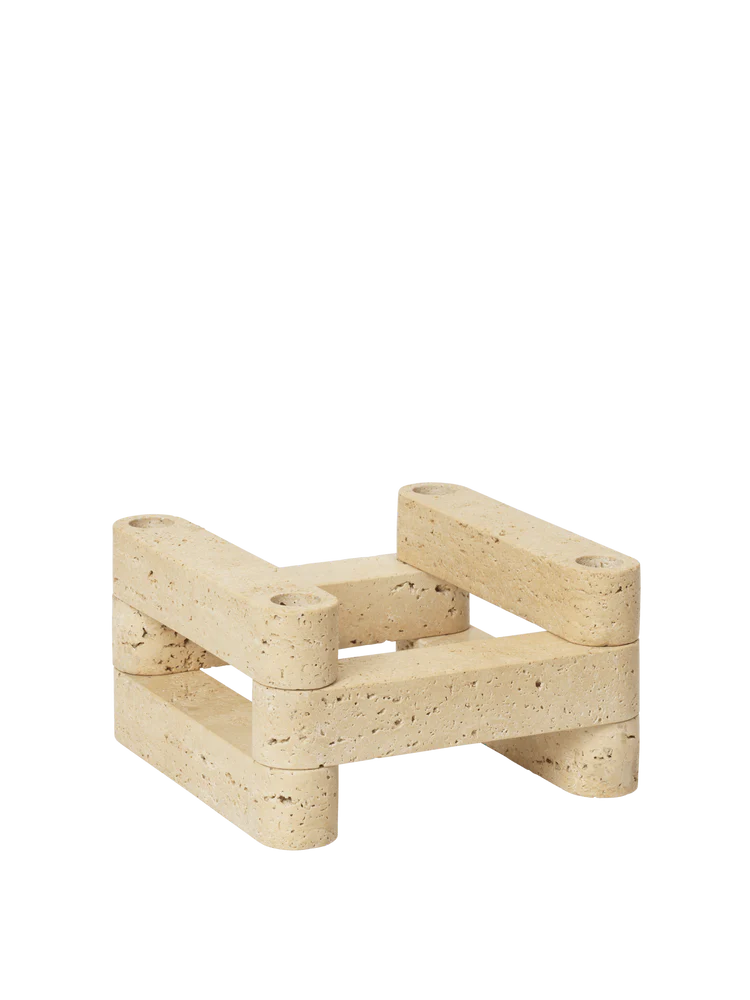 Newel Modular Candle holder Set of 6 , Travertin