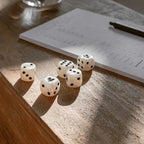 Würfelset Perlmutt schwarz