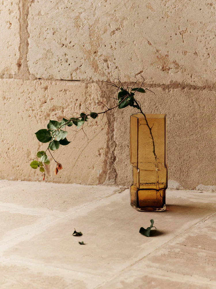 Muro Vase H 30 Recycled Amber