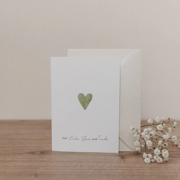 Klappkarte Herz grün
