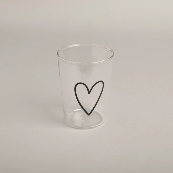 Trinkglas Herz schwarz