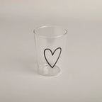 Trinkglas Herz schwarz