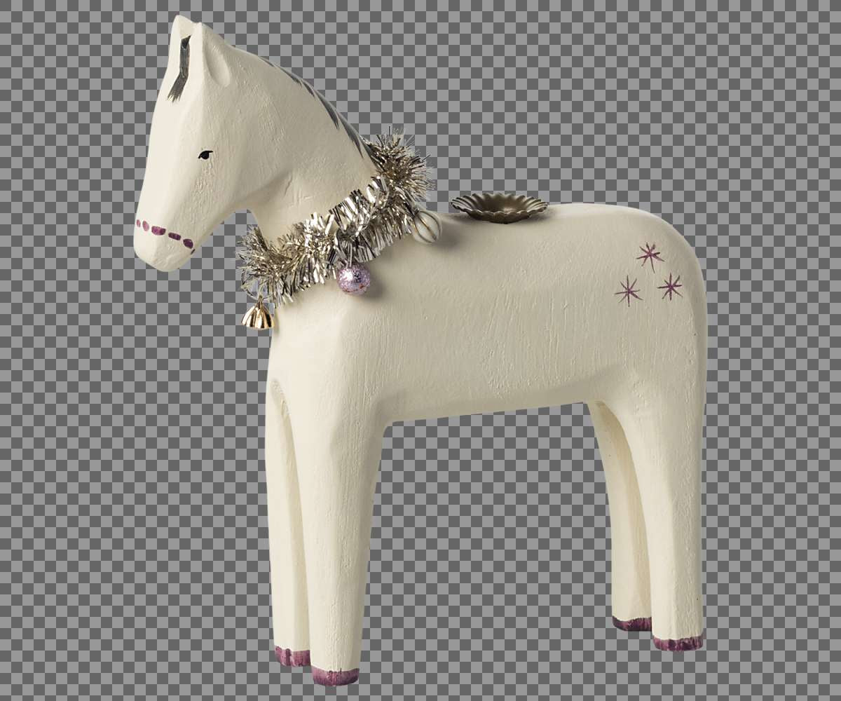 Kerzenhalter aus Holz Großes Pferd