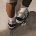 Kindersocken weiß, Smiley Größe 31-34