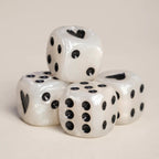 Würfelset Perlmutt schwarz