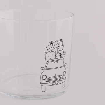 Trinkglas Weihnachtsauto