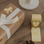 Aufkleber Stern, Herz, Schleife , Gold