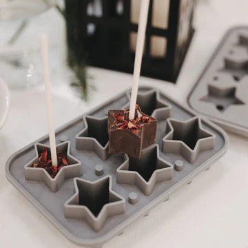 Eiswürfelform Sterne grau