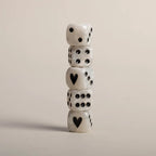 Würfelset Perlmutt schwarz