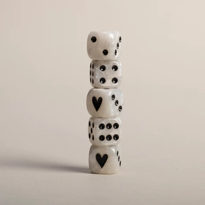 Würfelset Perlmutt schwarz