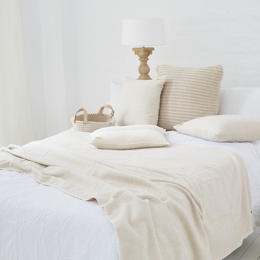 Decke SOFT SEALINE Biobaumwolle 140x200cm ecru