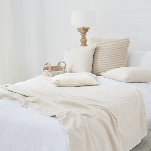 Decke SOFT SEALINE Biobaumwolle 140x200cm ecru